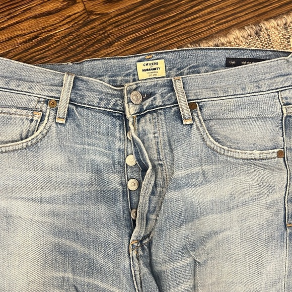 Citizens of Humanity Liya Jeans High Rise Classic Fit straight leg Distressed 25 - Picture 3 of 7